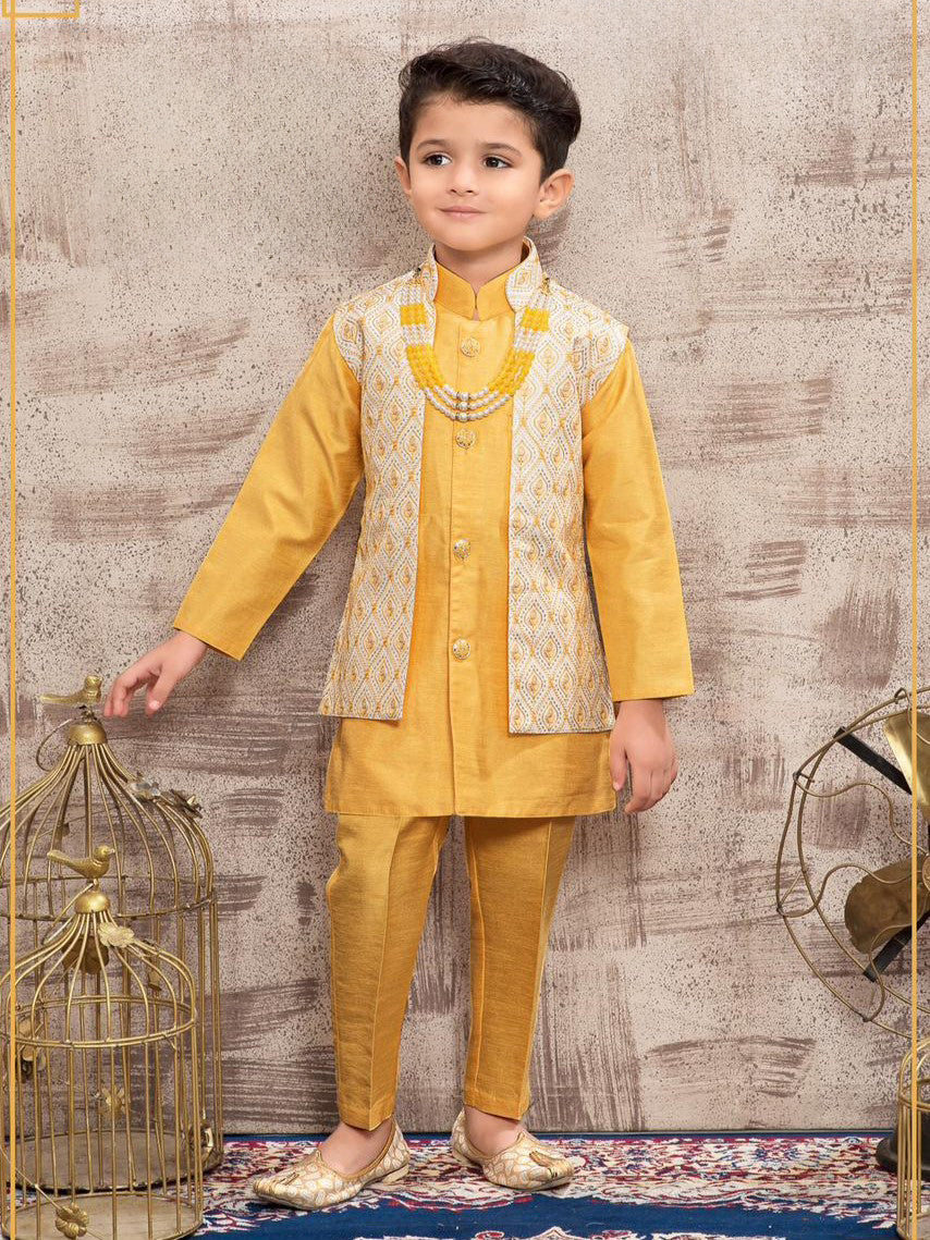 Boys Kurta Payjama With Jacket - Roop Darshan