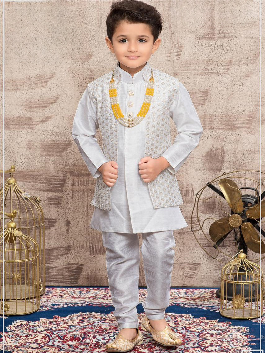 Boys Kurta Payjama With Jacket - Roop Darshan