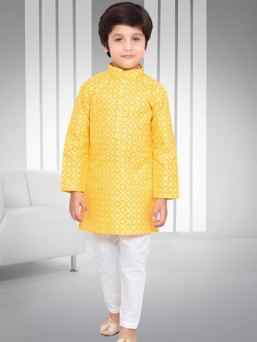Boys Printed Kurta Payjama - Roop Darshan