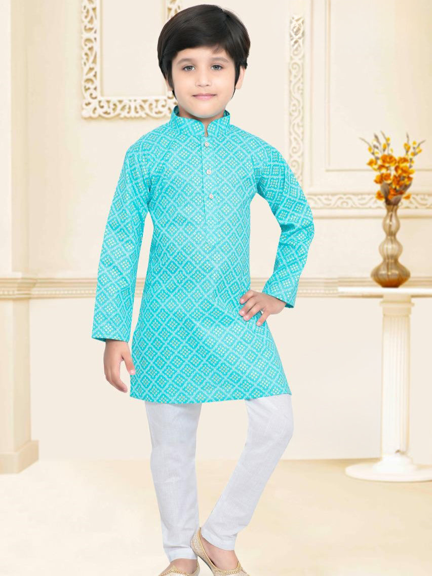 Boys Printed Kurta Payjama - Roop Darshan