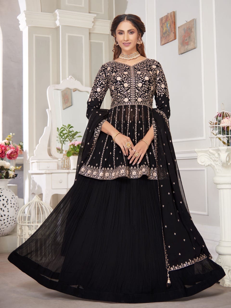 Ronisha Paplum Top Lehenga Choli - Roop Darshan