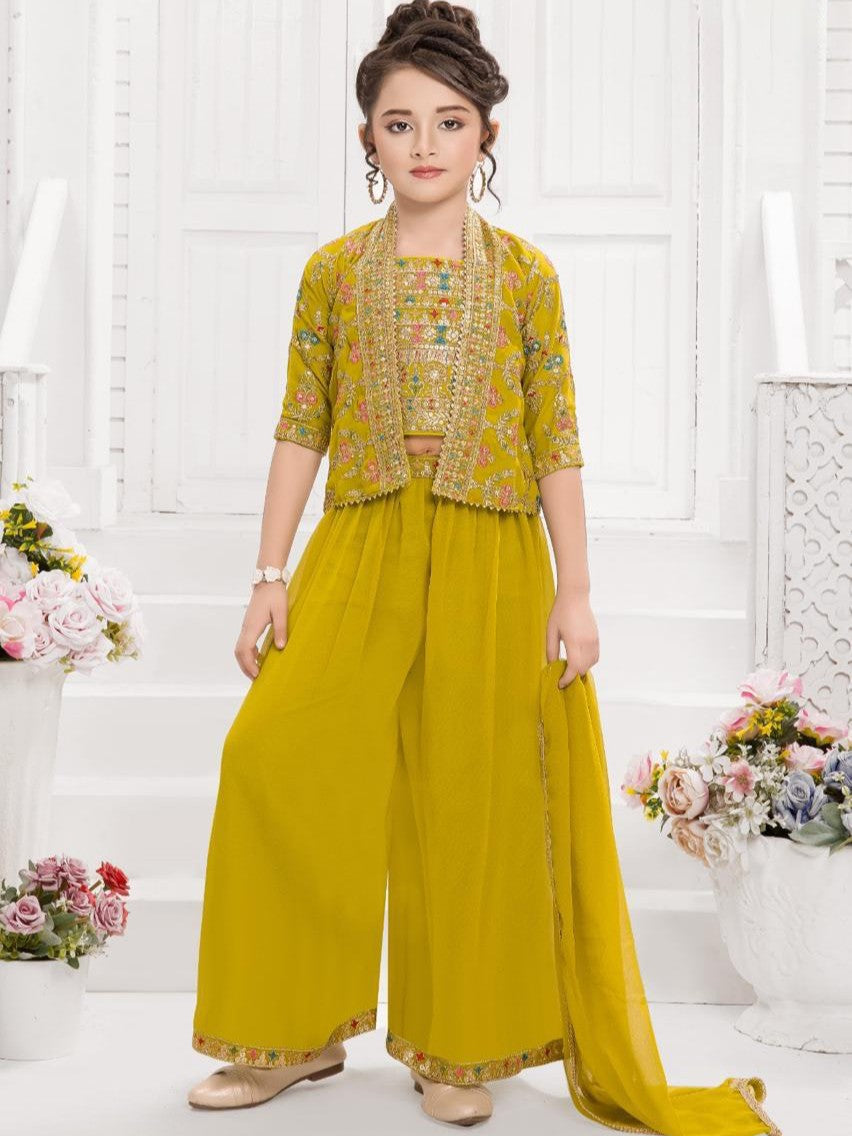 Samaira Palazzo Suit with Jacket - Roop Darshan
