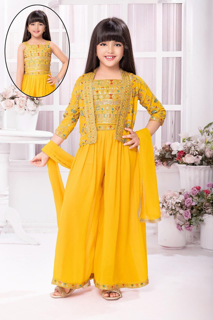 Samaira Palazzo Suit with Jacket - Roop Darshan