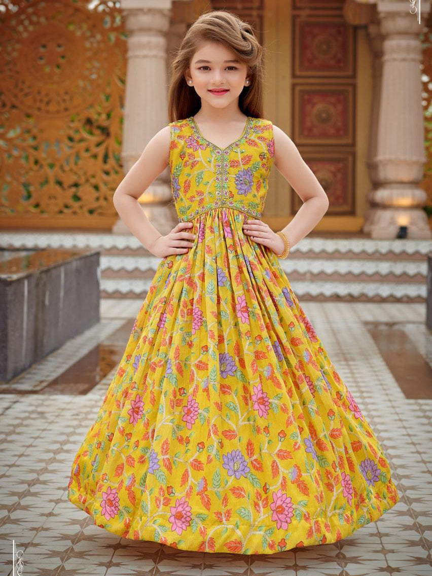 Sheenal Floral Gown. - Roop Darshan