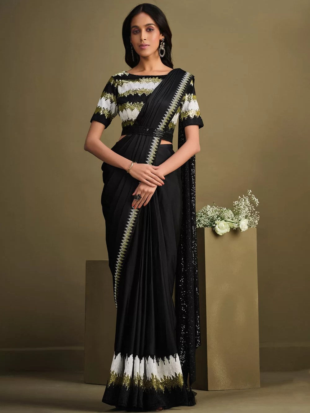 Prushti Readymade Choli Saree - Roop Darshan