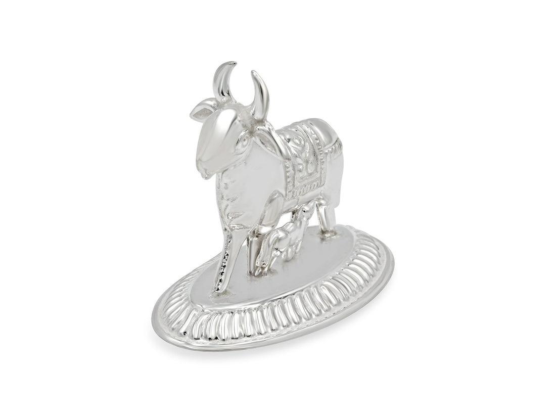 Silver Cow with Calf - Roop Darshan