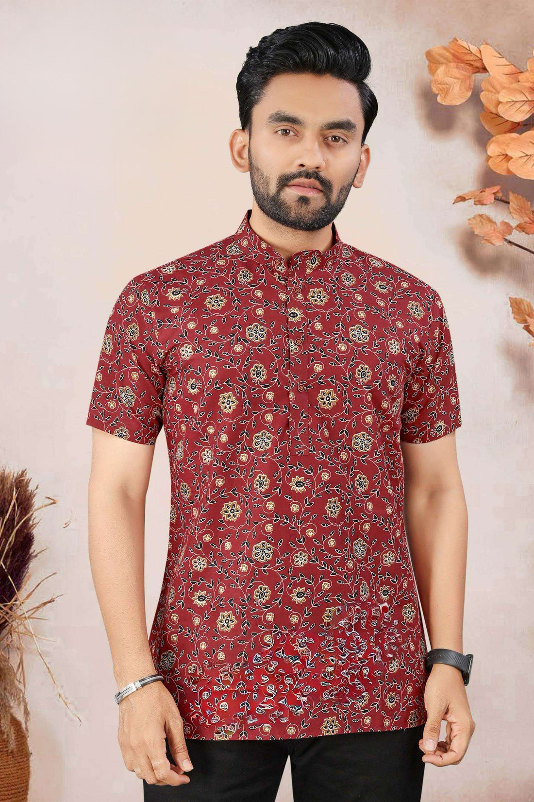Mens Cotton Printed Kurta