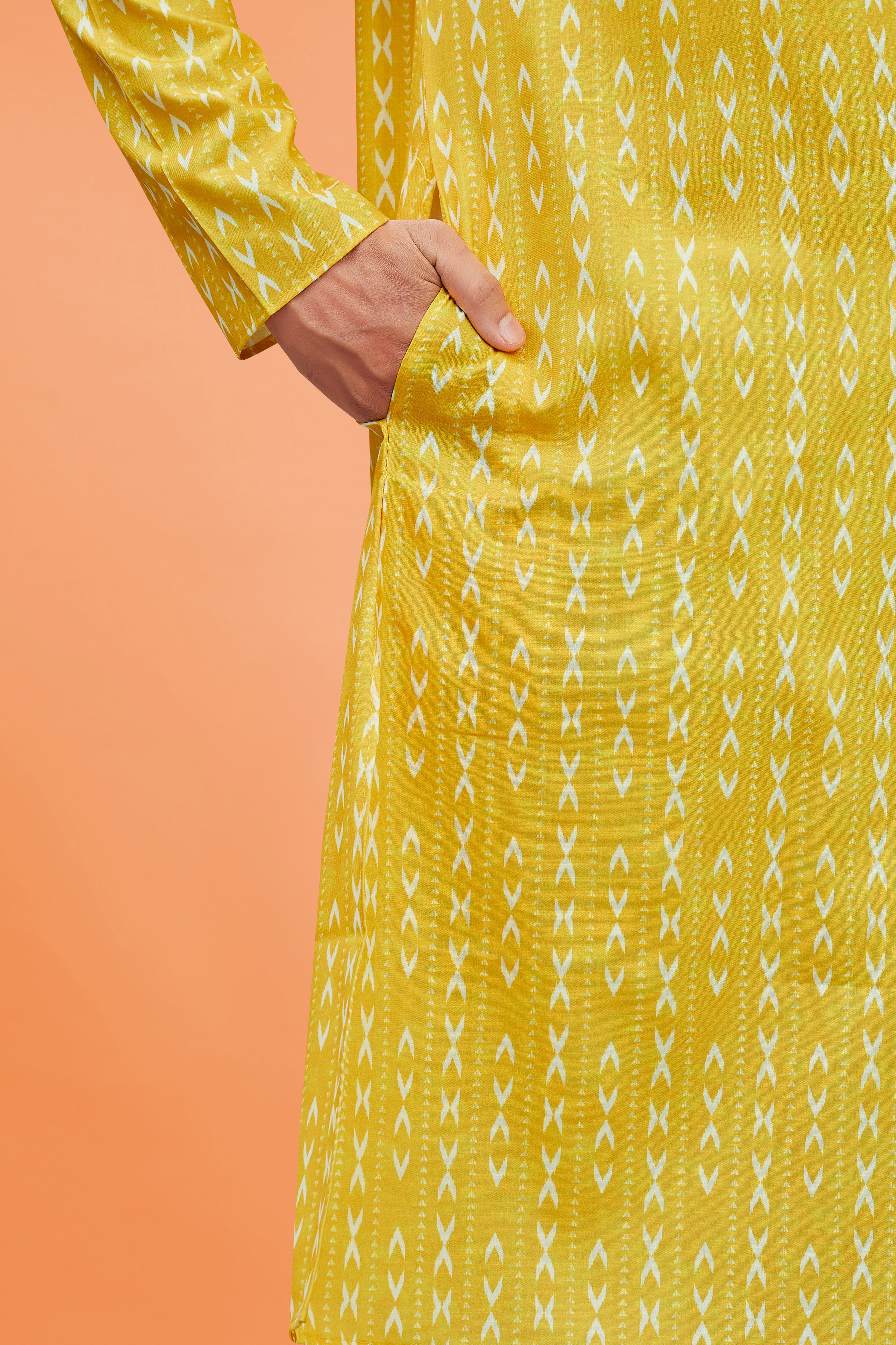 Mens Silk Printed Kurta Set - Roop Darshan