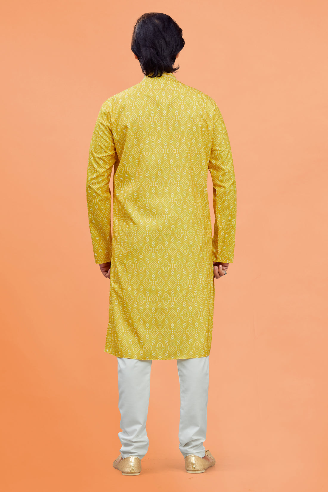 Mens Silk Printed Kurta Set - Roop Darshan