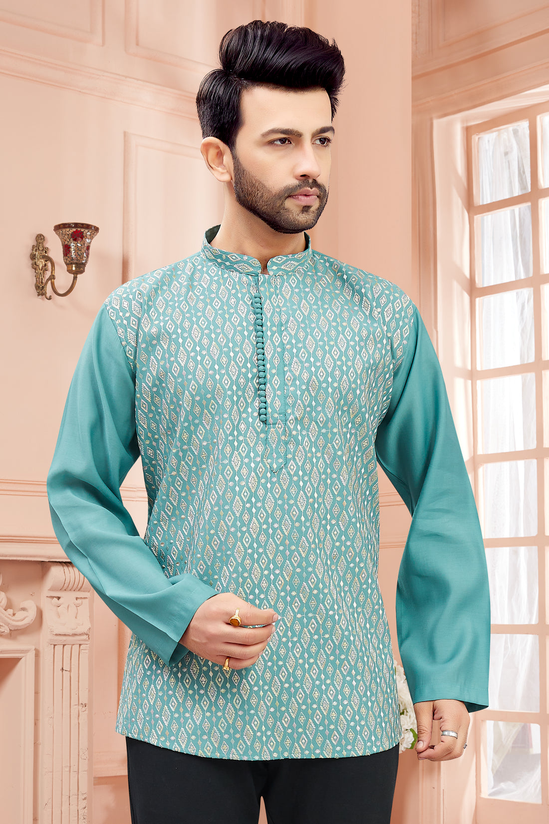 Mens Embroidered Kurta - Roop Darshan