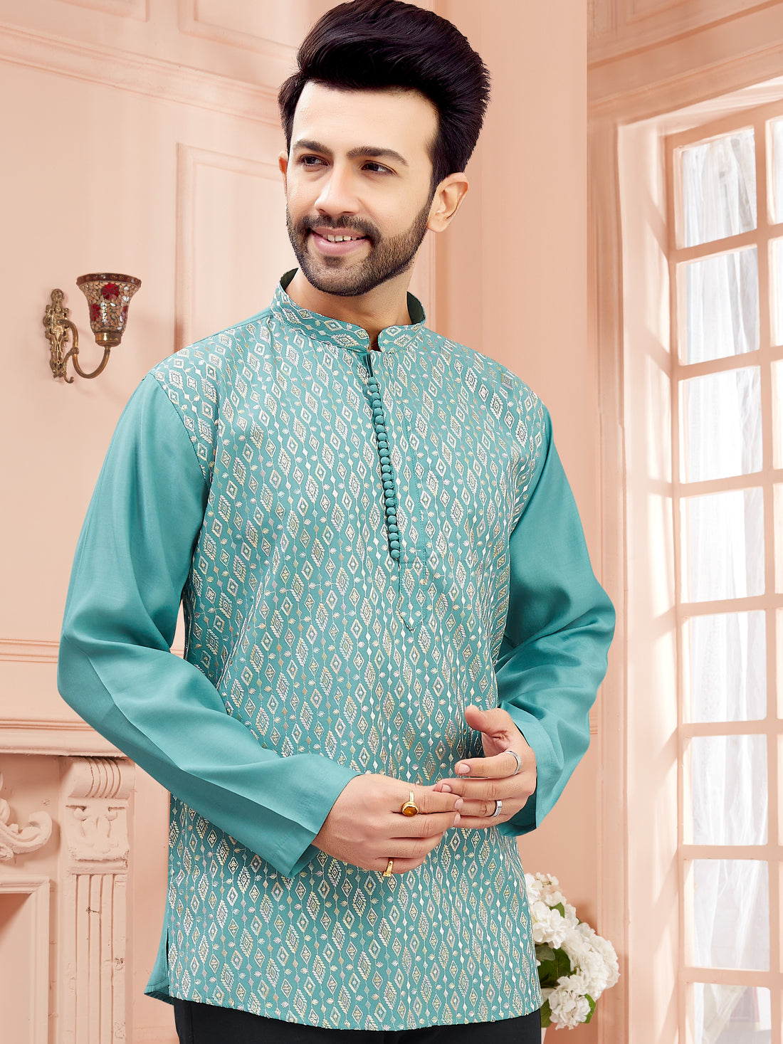 Mens Embroidered Kurta - Roop Darshan