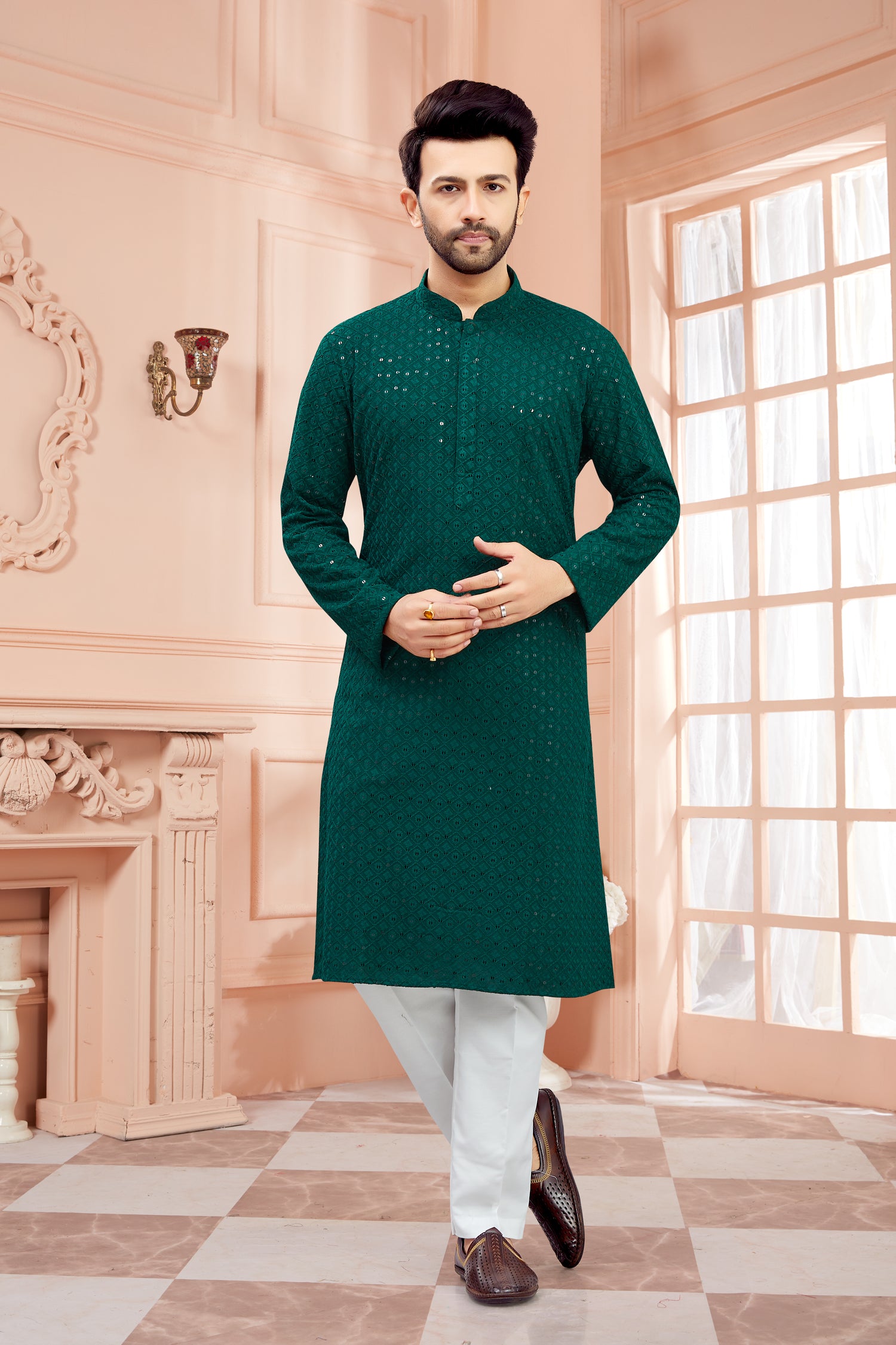 Mens Tiki Resham Kurta Set