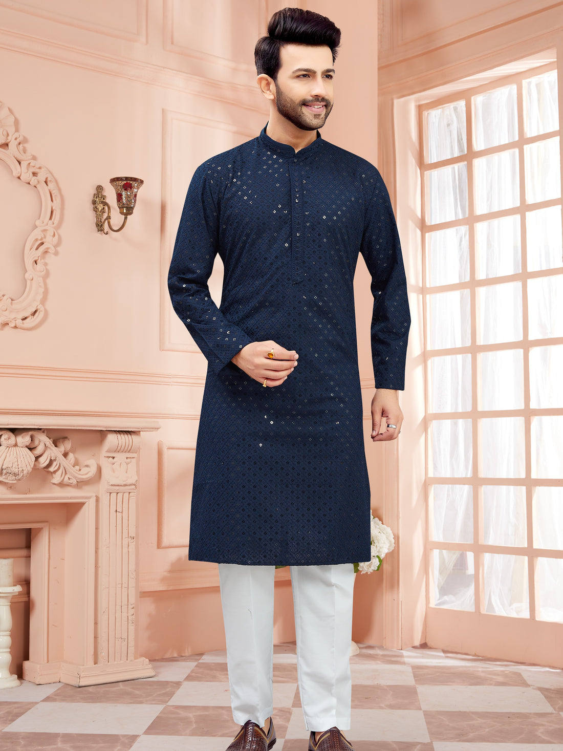 Mens Tiki Resham Kurta Set