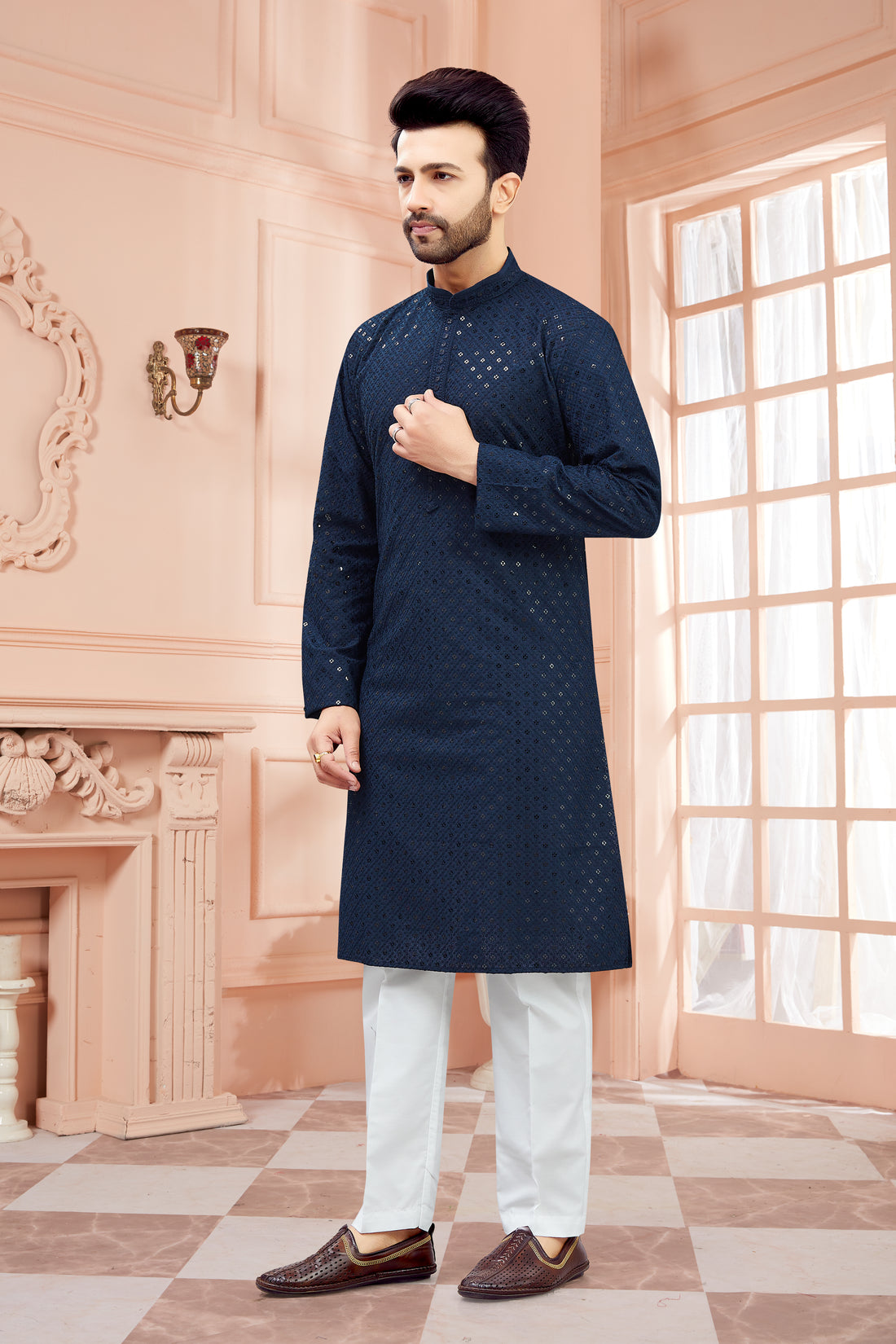 Mens Tiki Resham Kurta Set