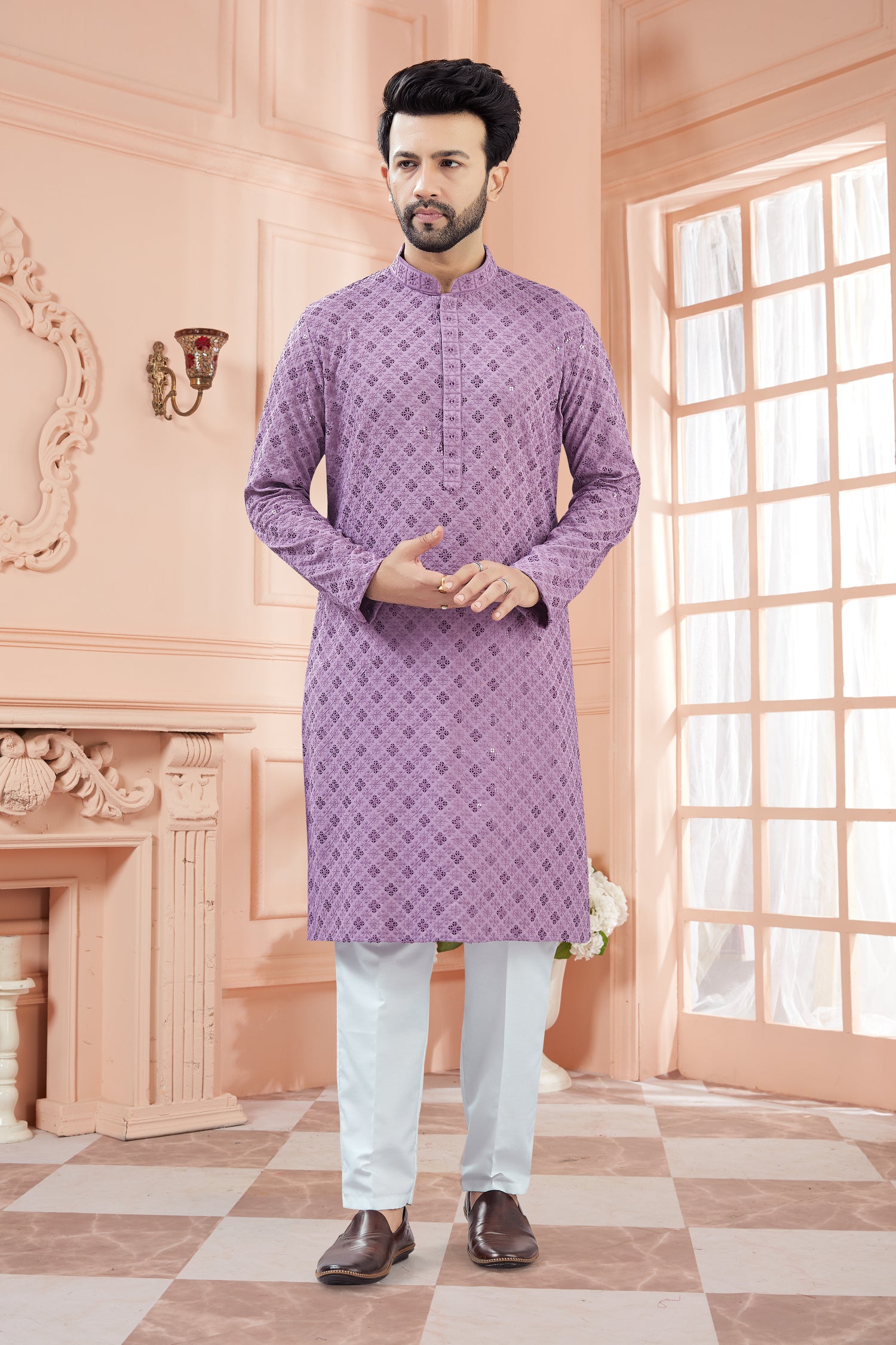 Mens Tiki Resham Kurta Set