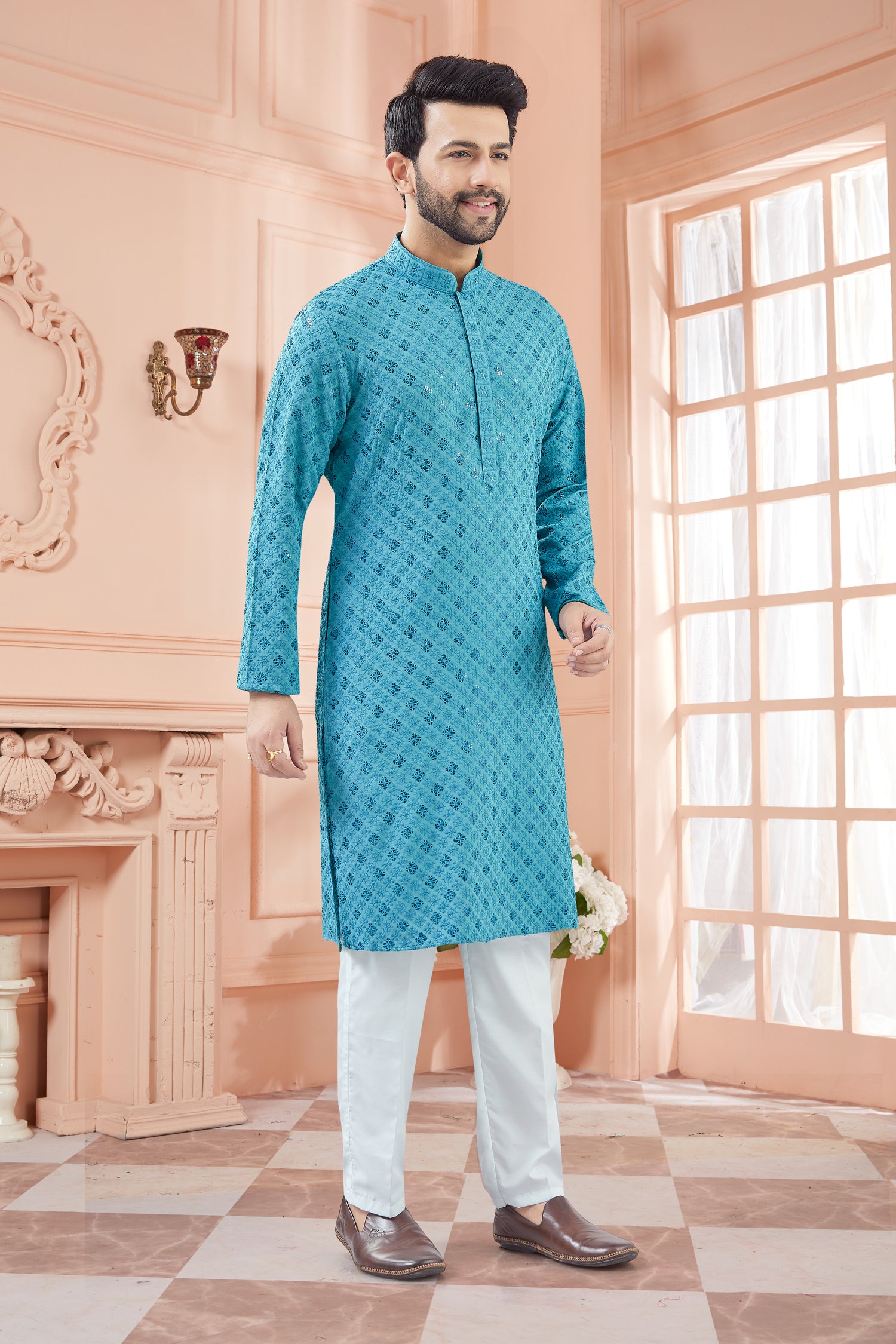 Mens Tiki Resham Kurta Set