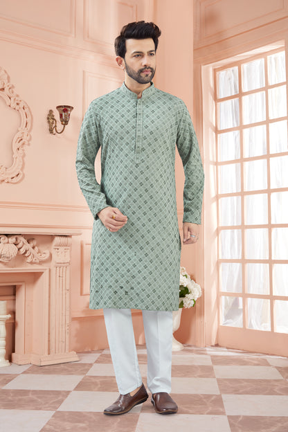 Mens Tiki Resham Kurta Set