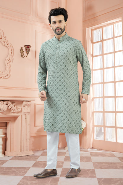 Mens Tiki Resham Kurta Set