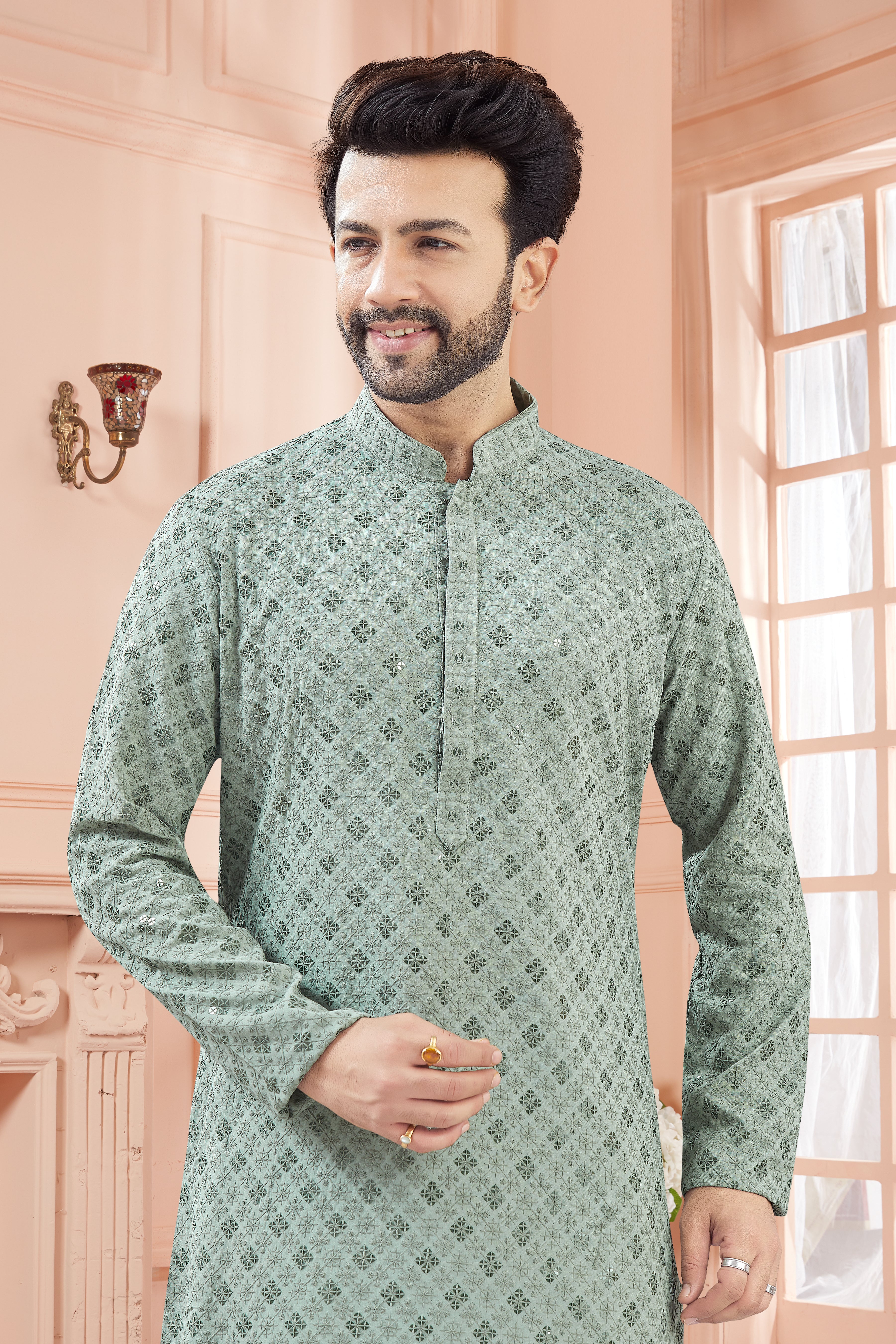 Mens Tiki Resham Kurta Set