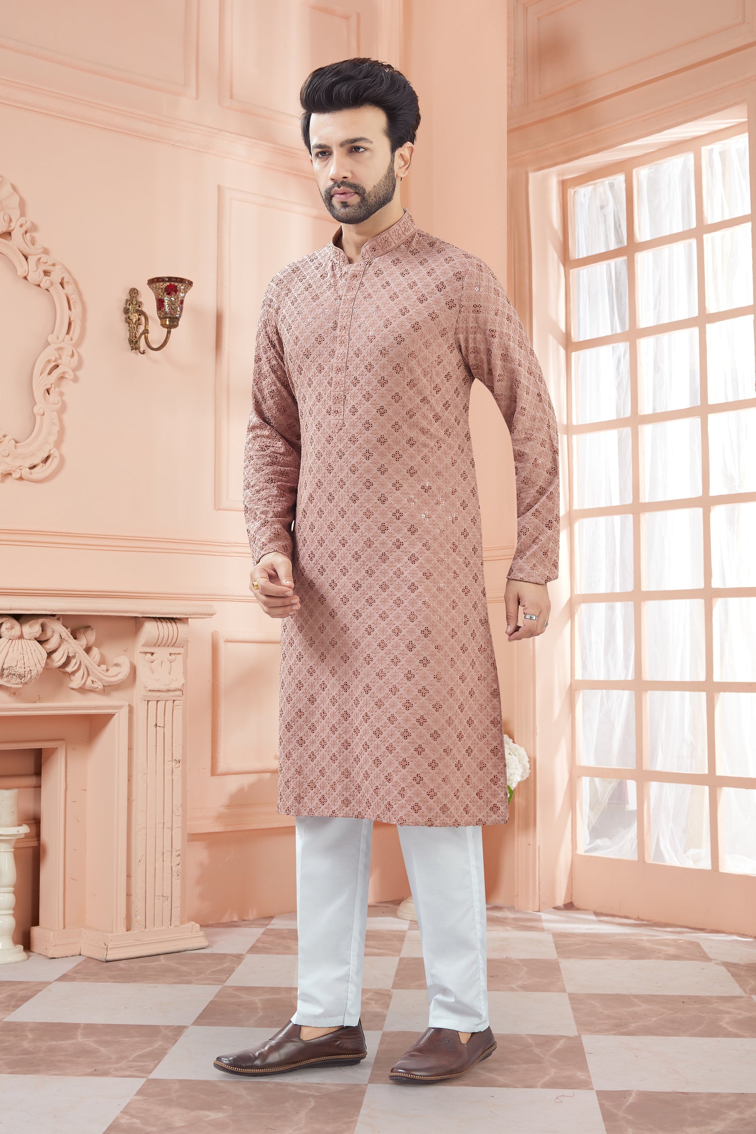 Mens Tiki Resham Kurta Set