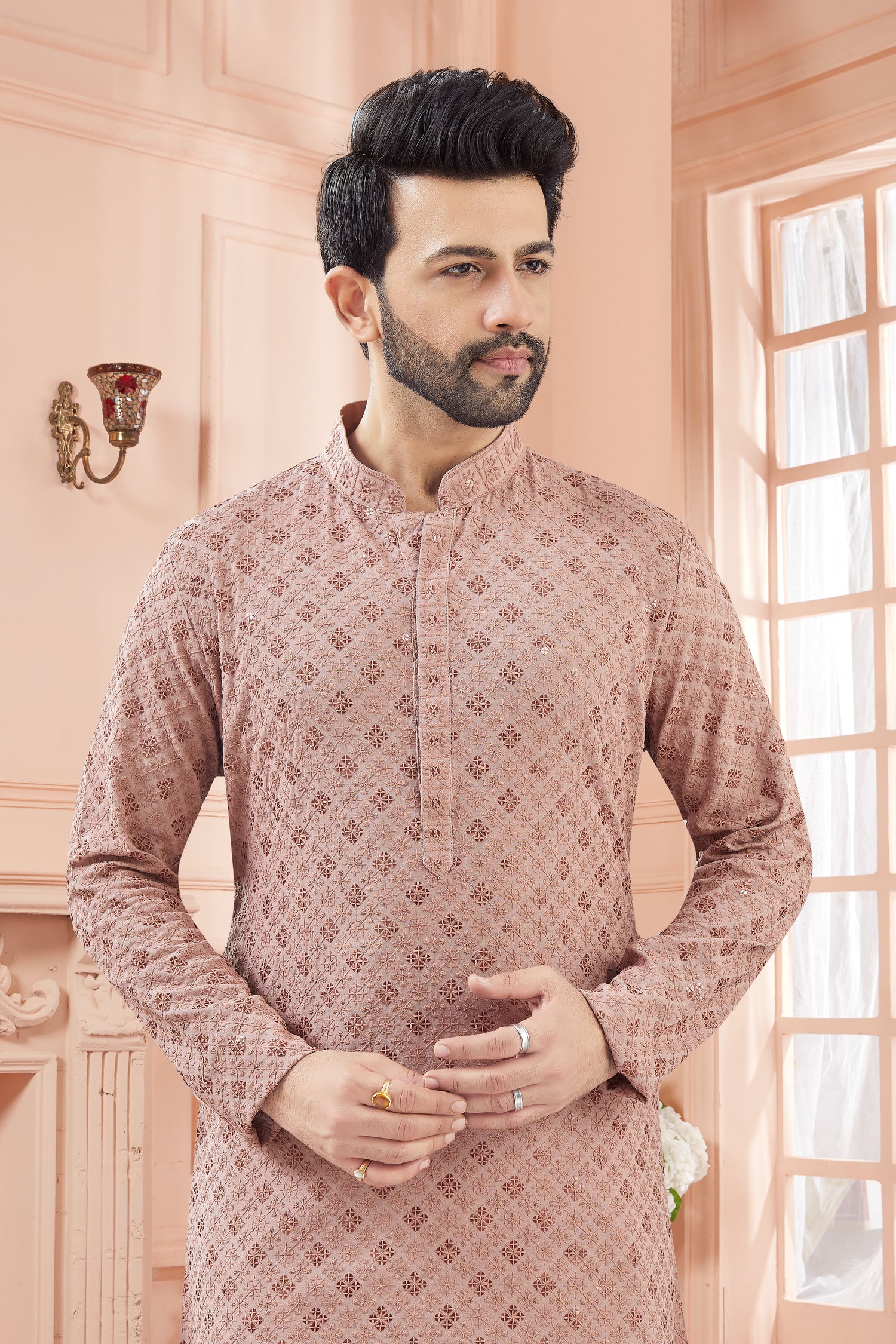 Mens Tiki Resham Kurta Set
