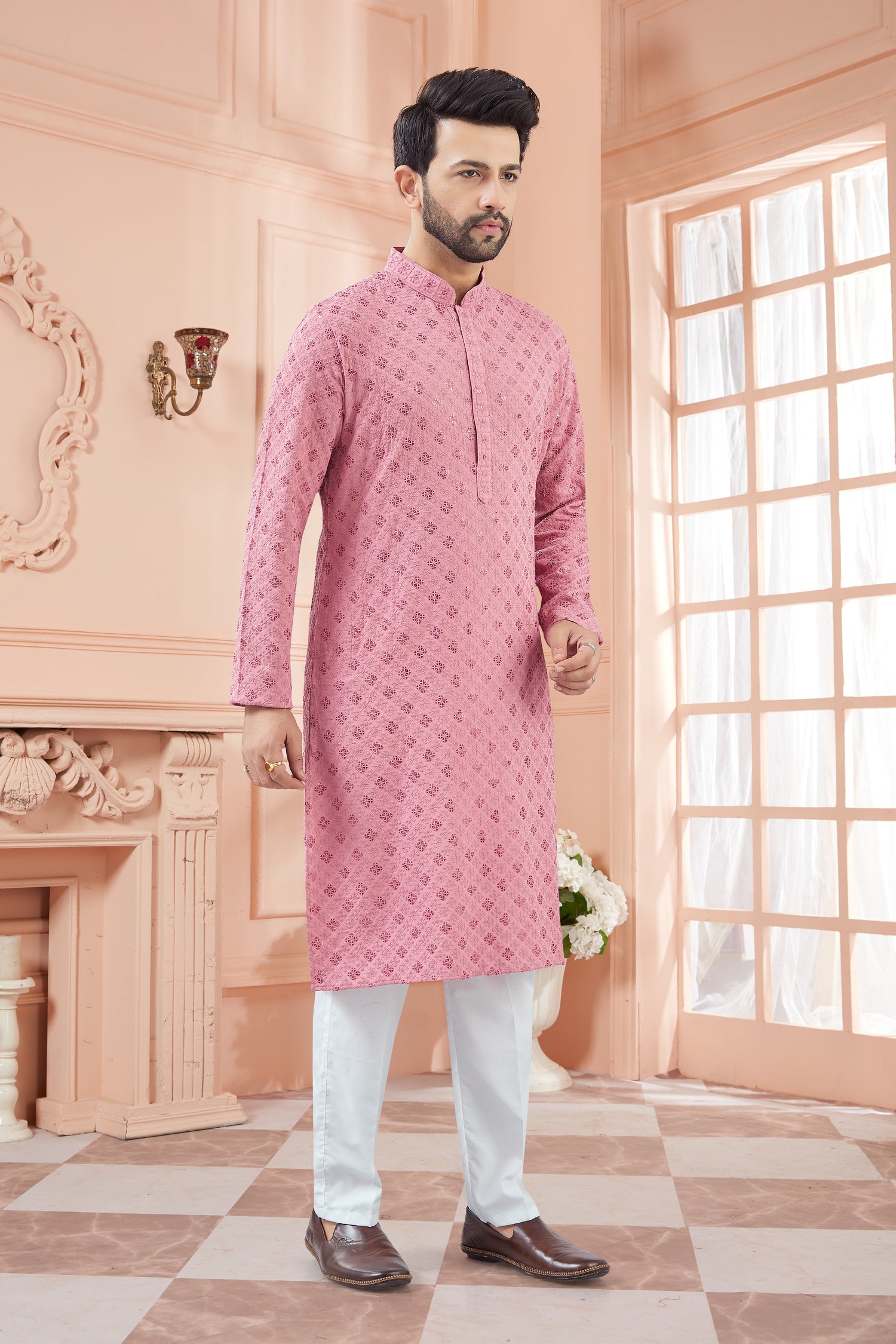 Mens Tiki Resham Kurta Set