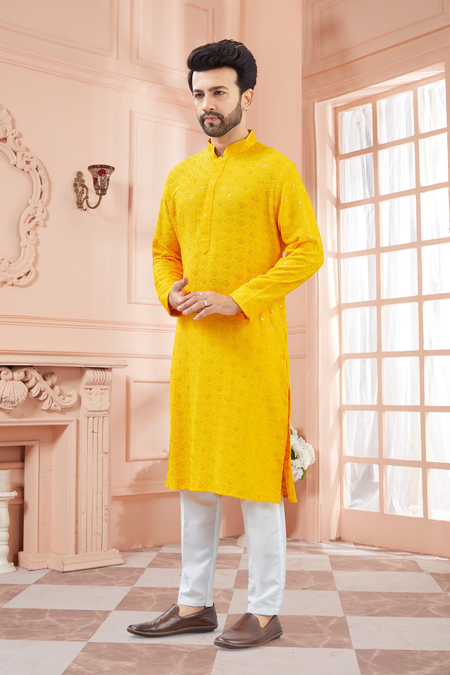Mens Tiki Resham Kurta Set