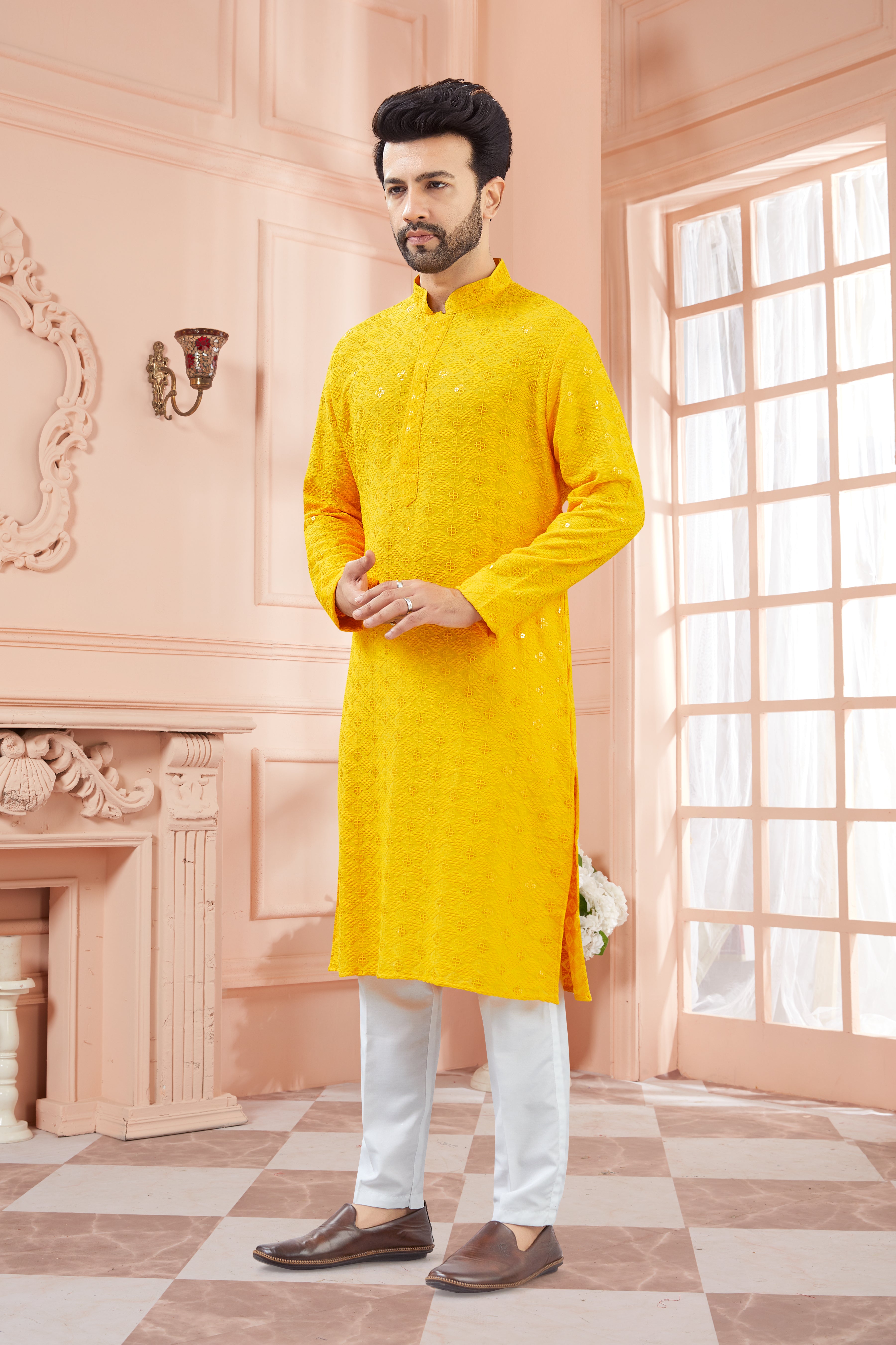 Mens Tiki Resham Kurta Set