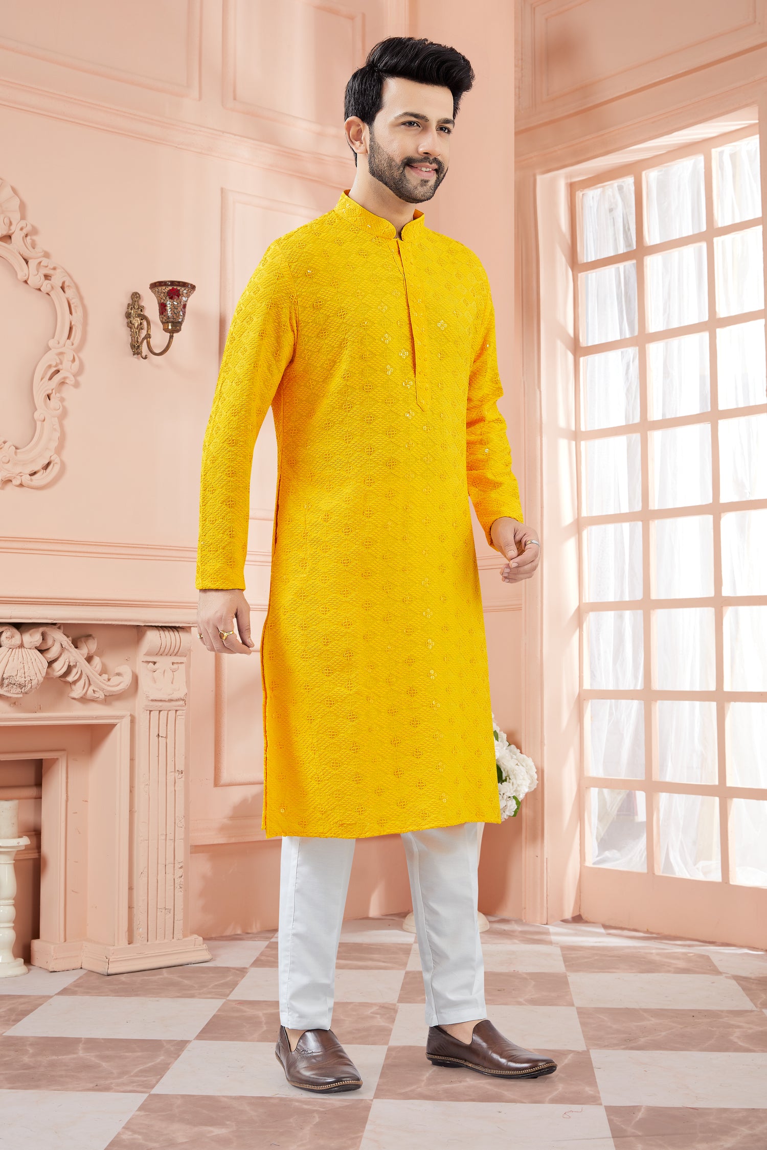 Mens Tiki Resham Kurta Set