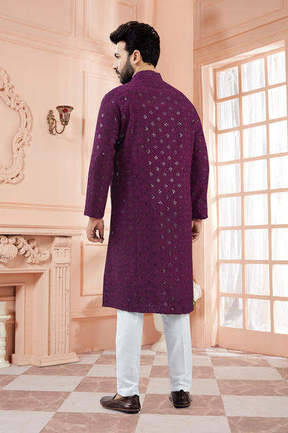 Mens Tiki Resham Kurta Set
