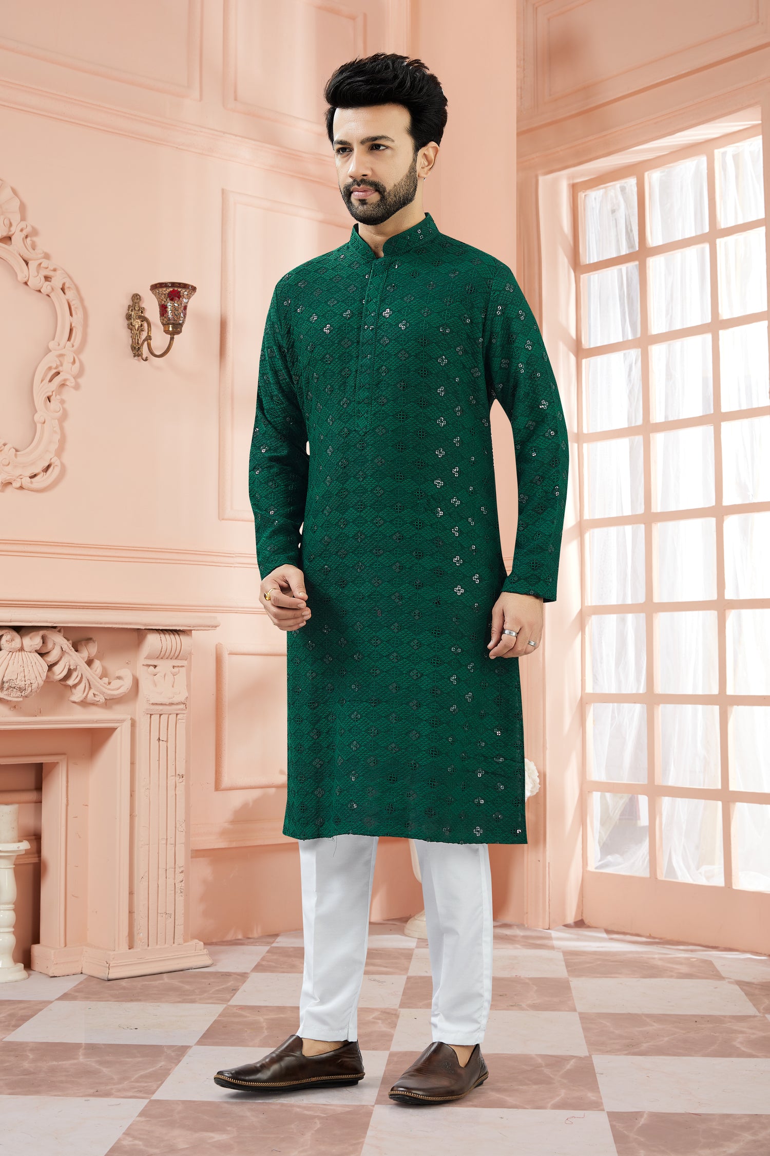 Mens Tiki Resham Kurta Set