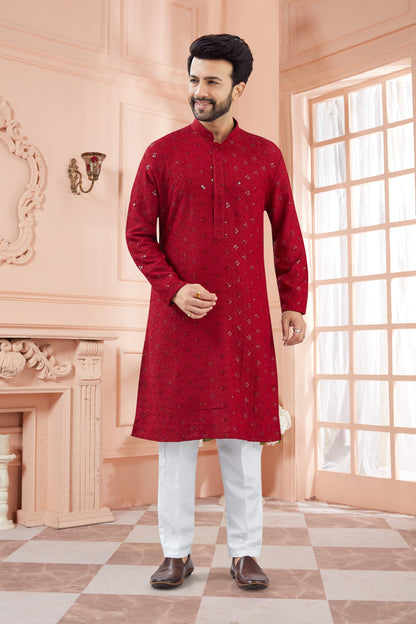 Mens Tiki Resham Kurta Set