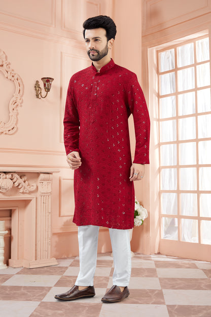 Mens Tiki Resham Kurta Set