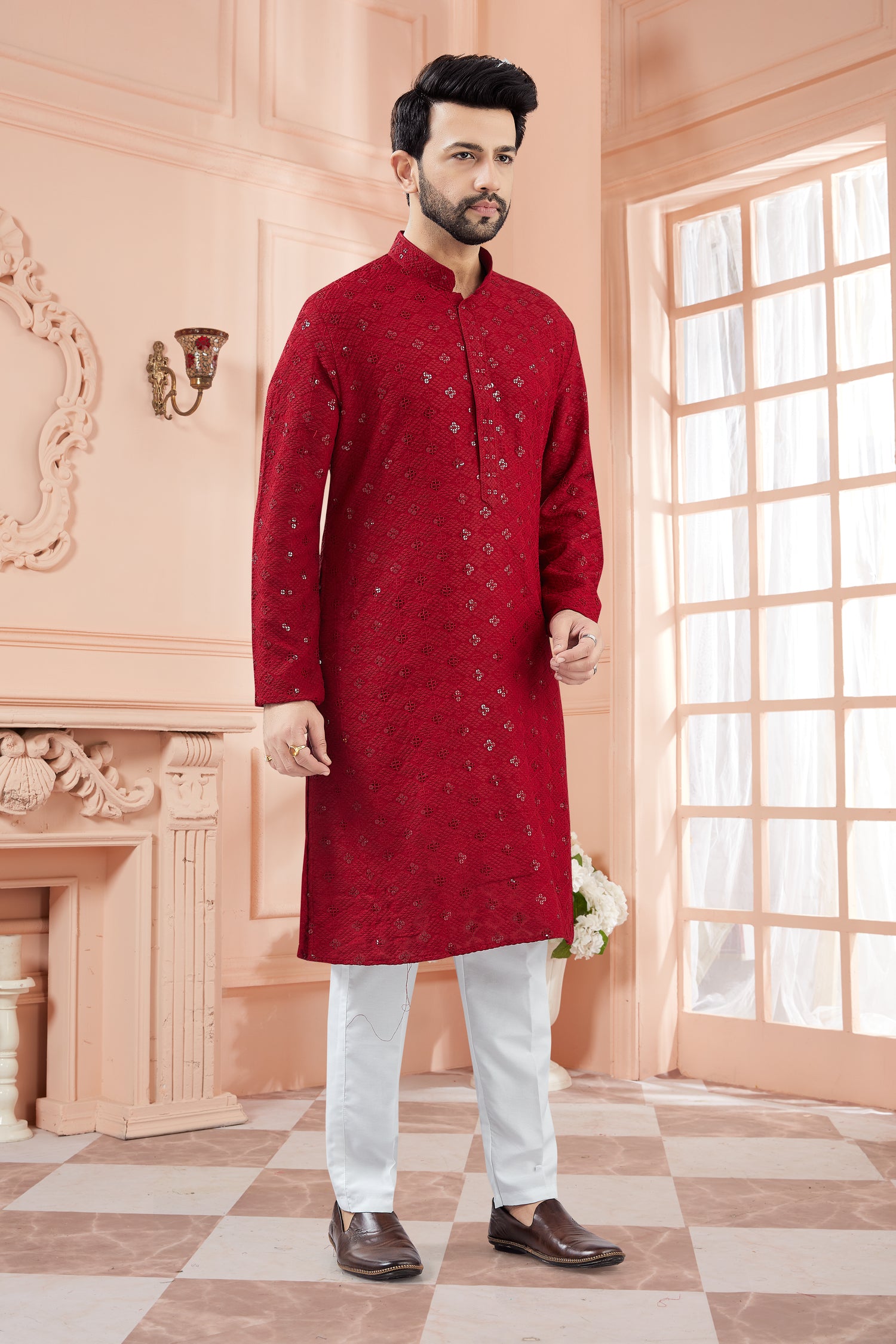 Mens Tiki Resham Kurta Set