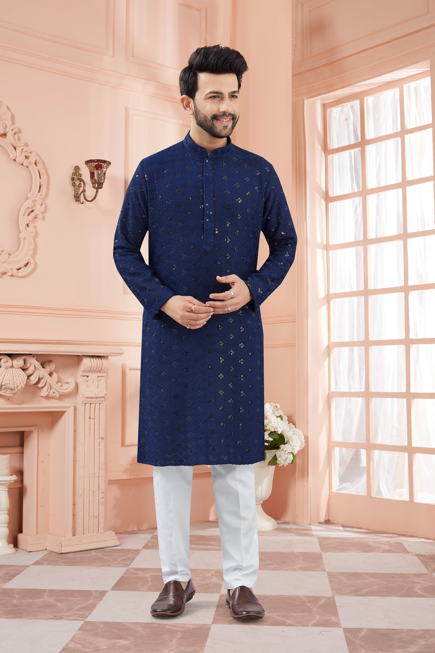 Mens Tiki Resham Kurta Set