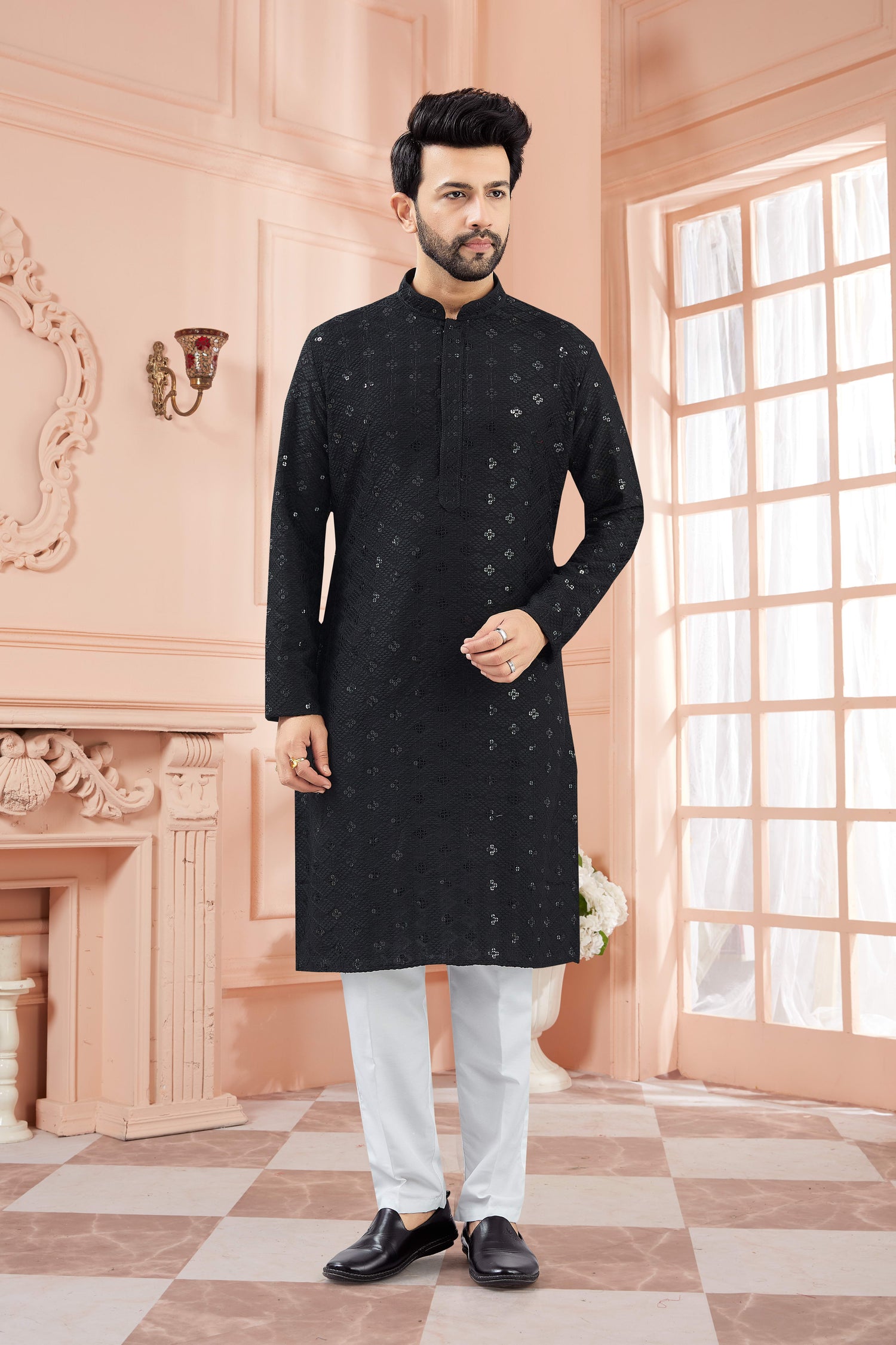 Mens Tiki Resham Kurta Set