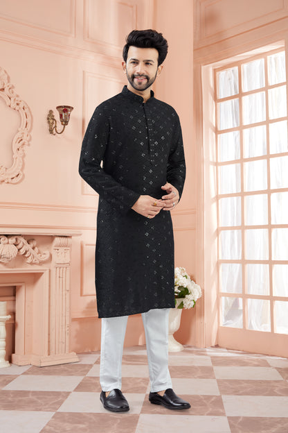 Mens Tiki Resham Kurta Set