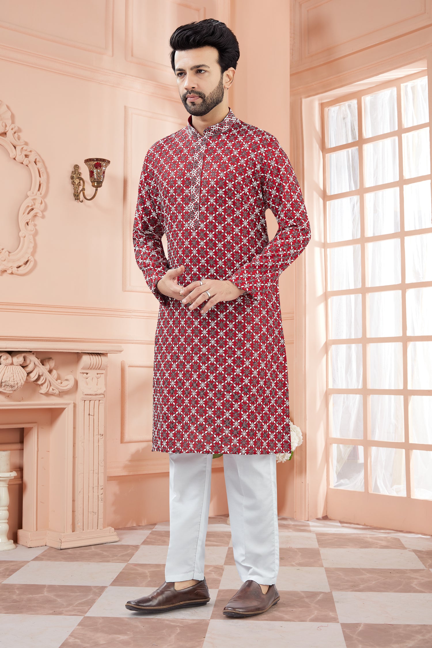 Mens Tiki Resham Kurta Set