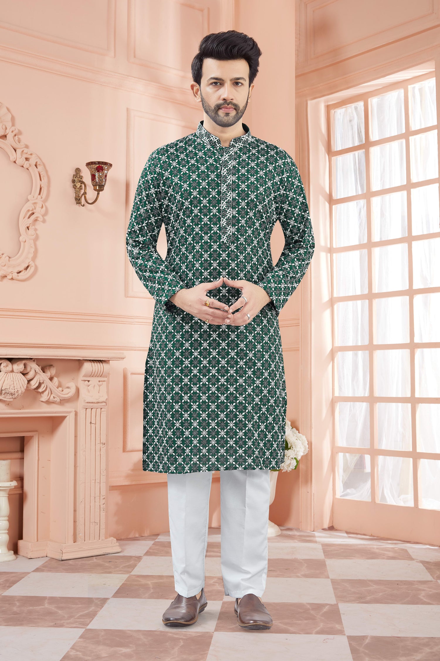 Mens Tiki Resham Kurta Set