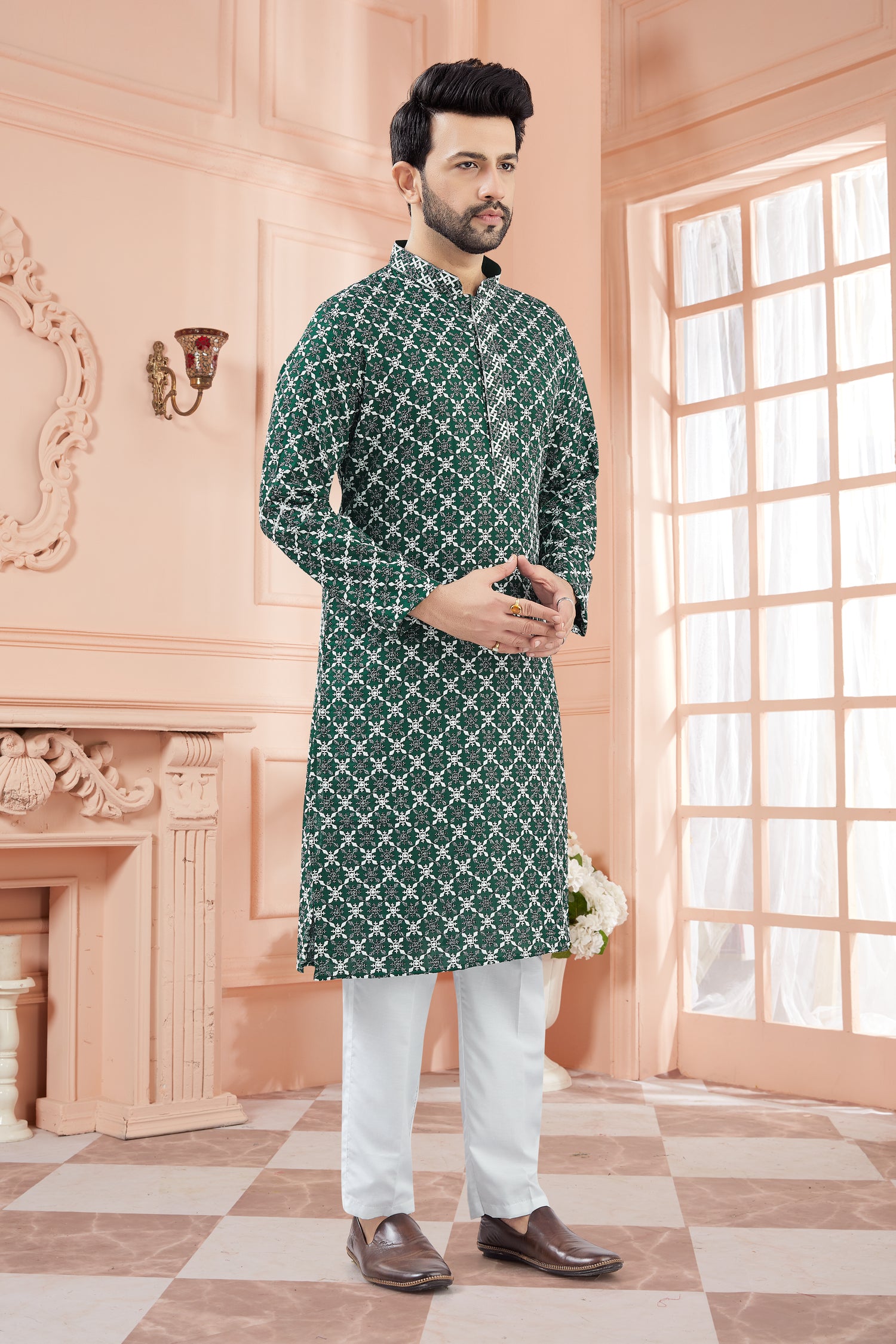 Mens Tiki Resham Kurta Set