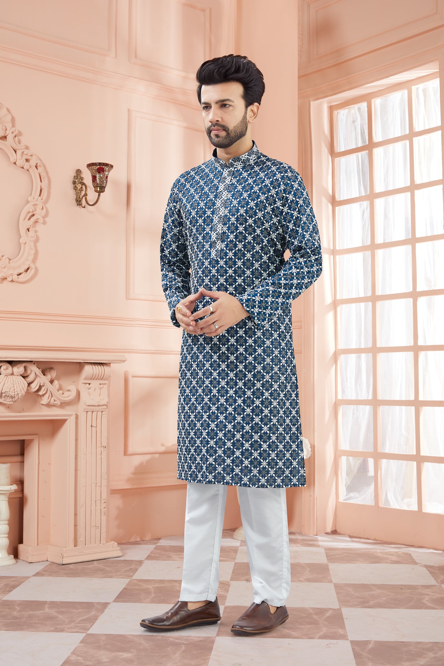 Mens Tiki Resham Kurta Set