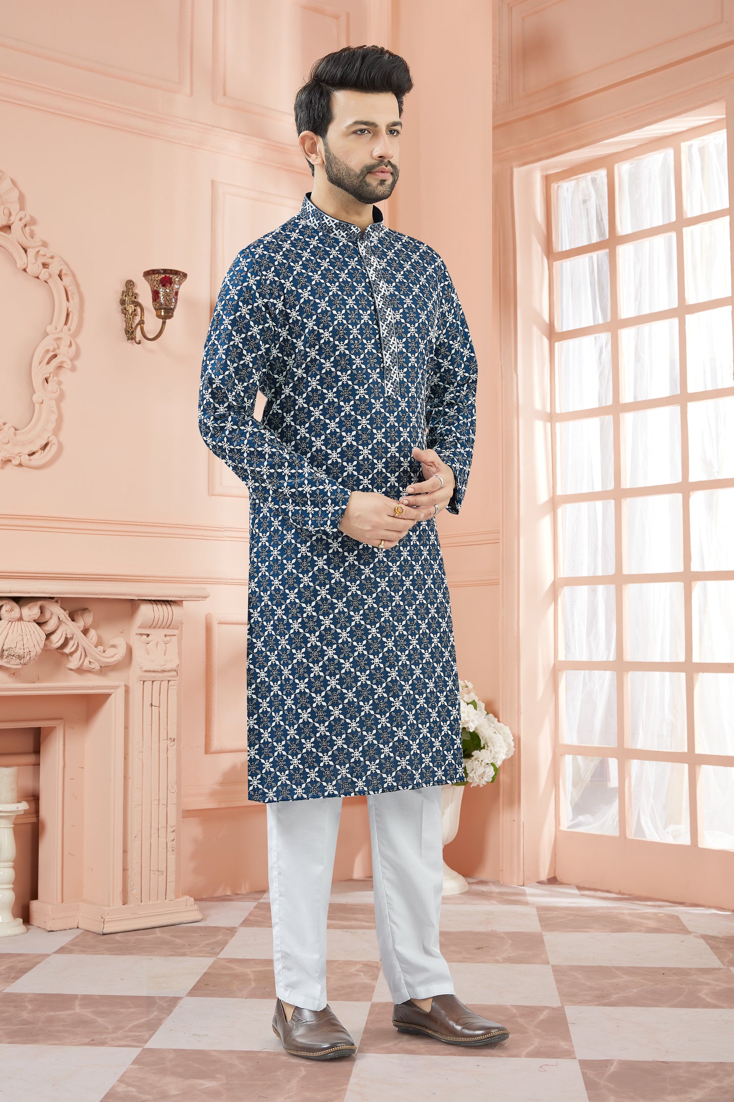 Mens Tiki Resham Kurta Set