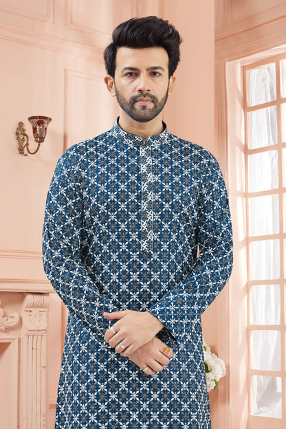 Mens Tiki Resham Kurta Set
