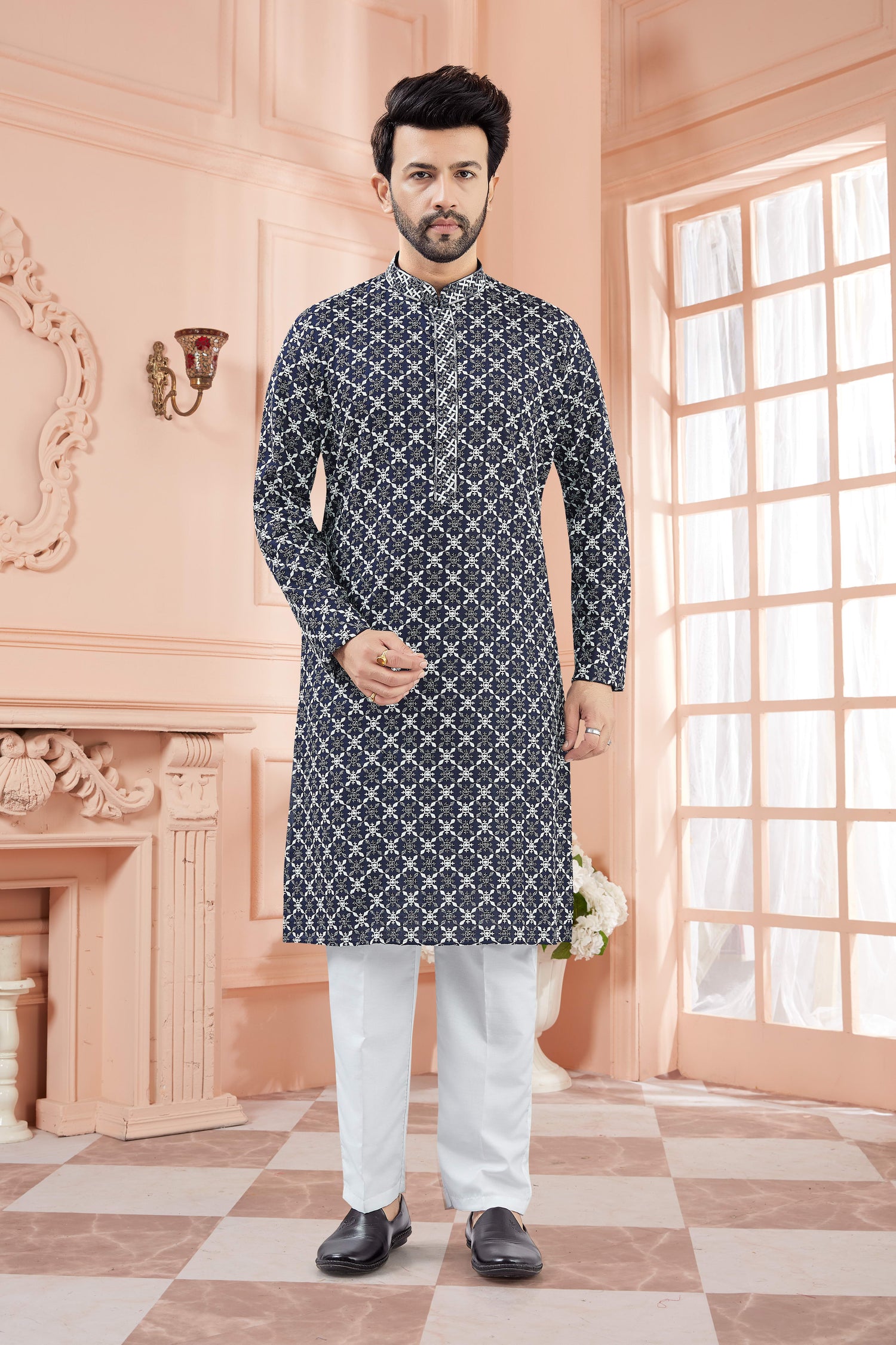 Mens Tiki Resham Kurta Set