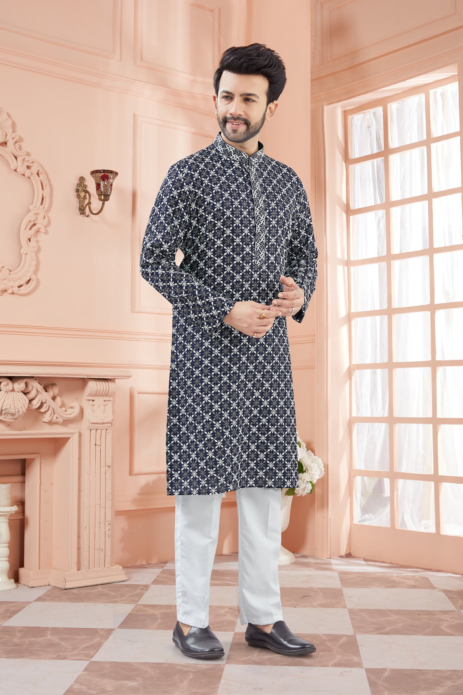 Mens Tiki Resham Kurta Set