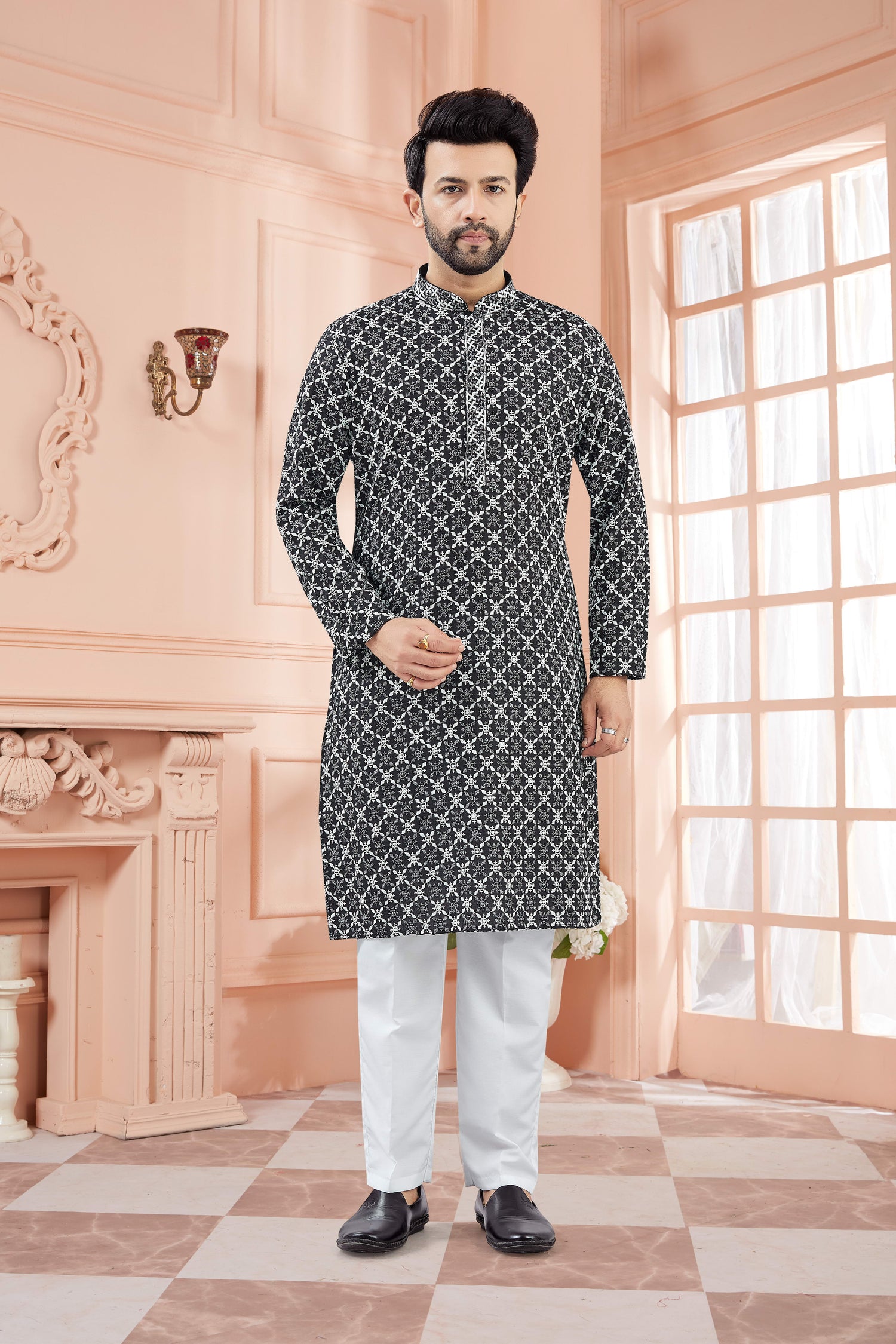 Mens Tiki Resham Kurta Set