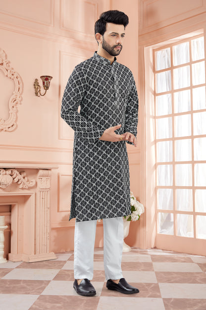 Mens Tiki Resham Kurta Set