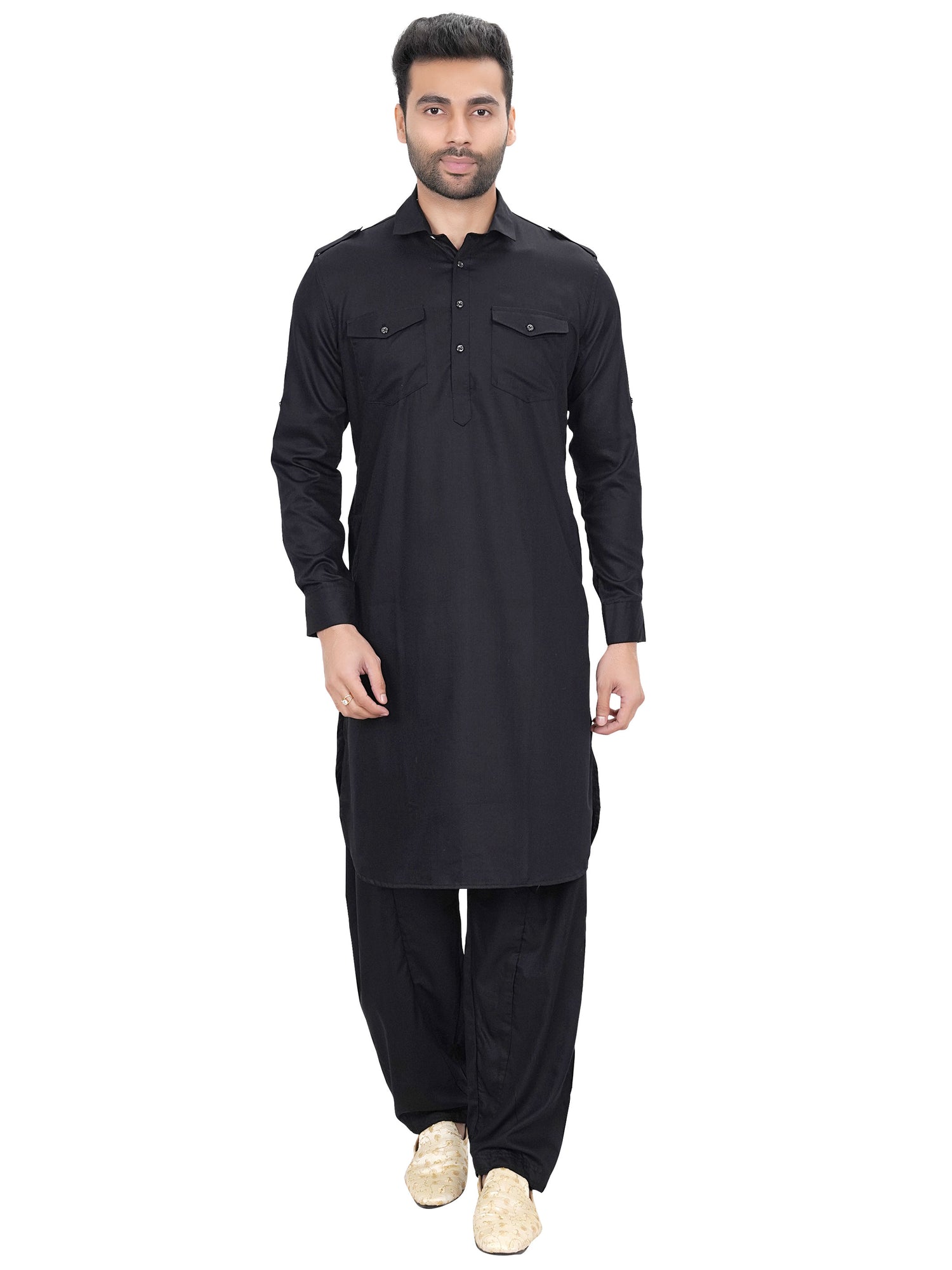Mens Black Pathani Suit