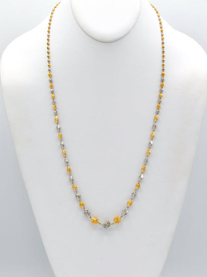 22ct Gold Full Ball Two Tone Fancy Chain - Roop Darshan