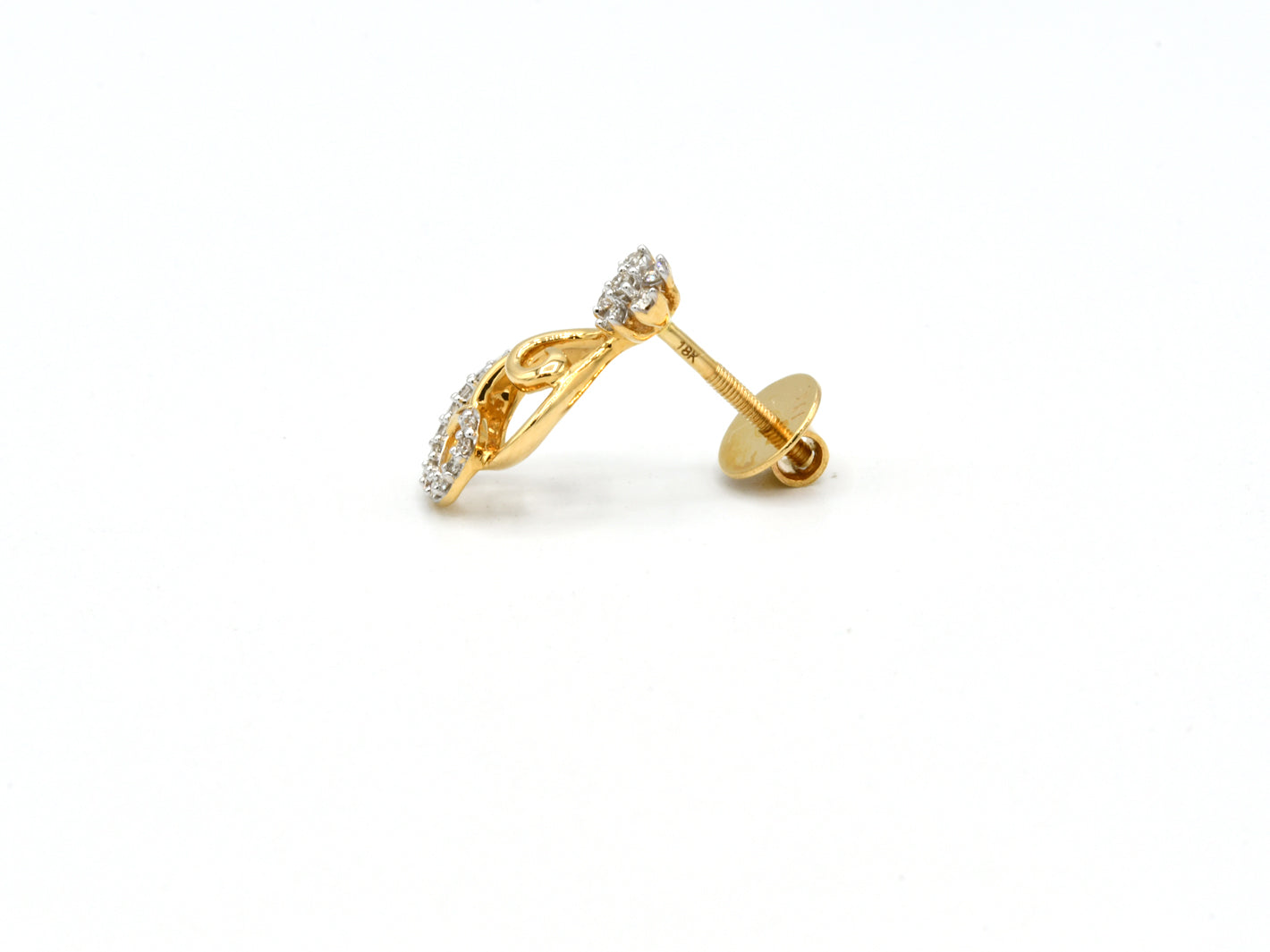 18ct Gold Diamond Stud Earrings - Roop Darshan